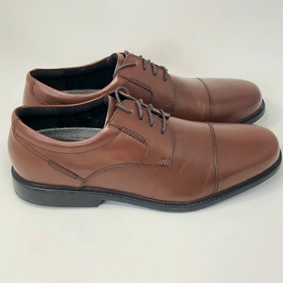 Rockport Men\'s City Stride Cap Toe Oxford, Tan, Size 12 M